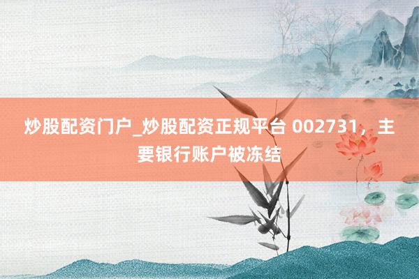 炒股配资门户_炒股配资正规平台 002731，主要银行账户被冻结